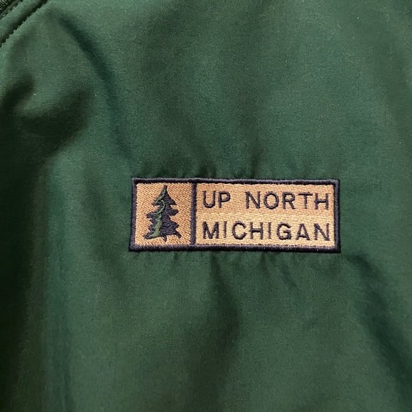 LA Loving Vintage Up North Michigan Green Windbreaker Crewneck - Picture 2 of 5